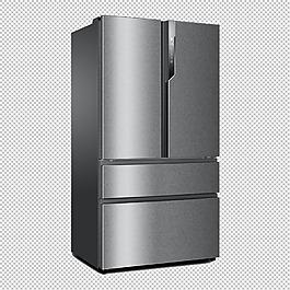 银灰色冰箱免抠png透明图层素材